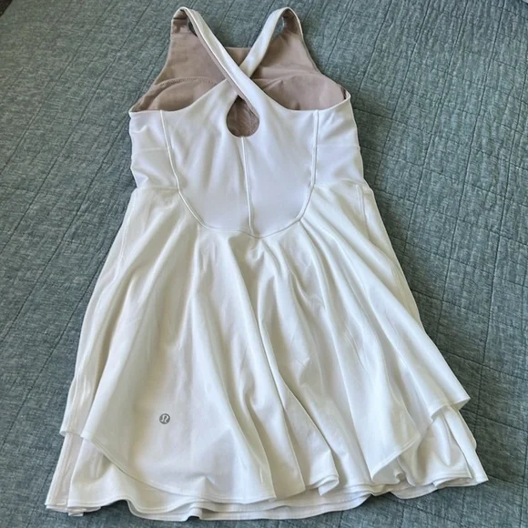 LULULEMON Court Crush Athletic Dress Built-In Shorts with Pockets in White - Picture 3 of 9